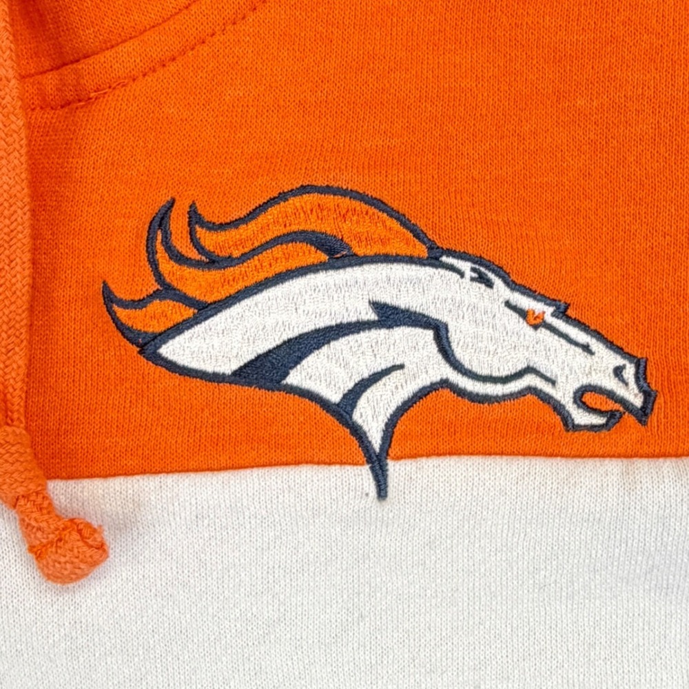 NFL Team Apparel Denver Broncos Hoodie Womens 2XL Navy Orange Zip Up Sweatshirt - Picture 5 of 10